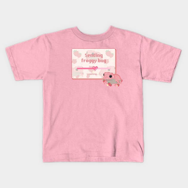 Sending Froggy Hug Kids T-Shirt by RoserinArt